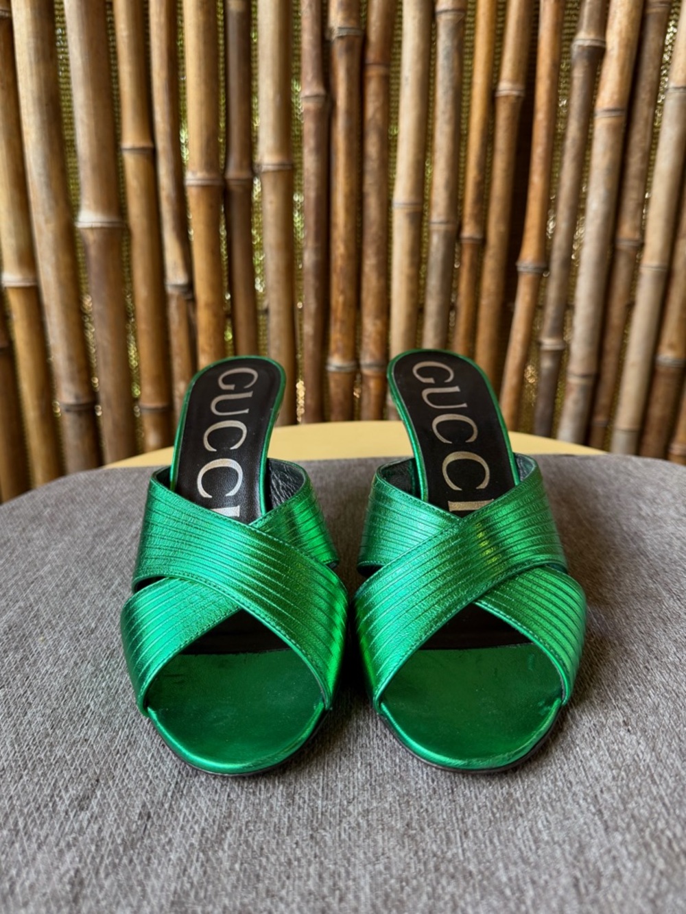 GUCCI metallic green heels - Picture 2 of 8